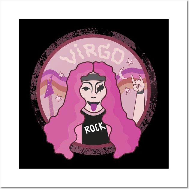 virgo zodiac rock pink Wall Art by Giraroad